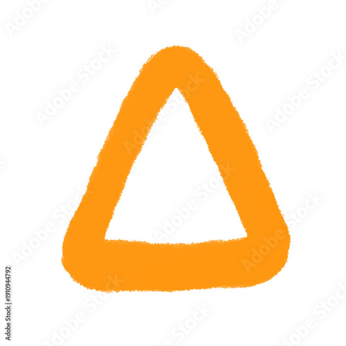 Triangulo dibujo a mano textura pincel  sin fondo, transparente, amarillo, naranja, png.	