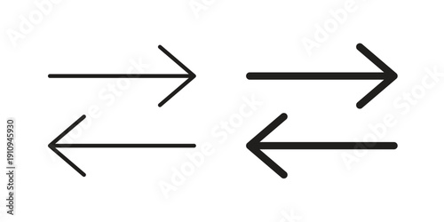 Left right direction icon illustrations. Pack of vector icons for ui ux