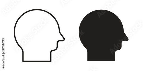 Male head icon illustrations. Pack of vector icons for ui ux