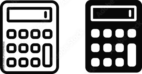 Calculator icons in black and white