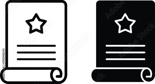 Certificate icons with star rating