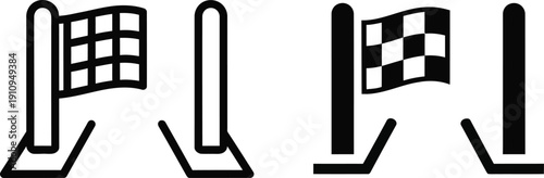 Racing Flags on Poles