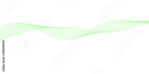 An artistic green wave design features a dynamic flow of wavy lines and curves on an abstract backdrop, creating a vibrant nature concept wallpaper with smooth motion and light color patterns