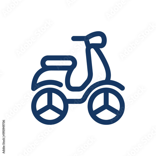Electric Scooter Blue Line Icon