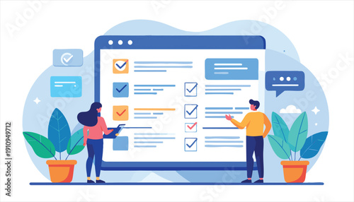 vector Team Collaboration on Digital Project Management