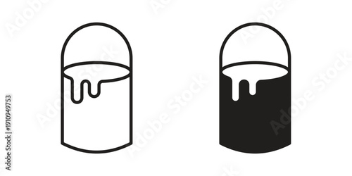 Paint bucket icon illustrations. Pack of vector icons for ui ux