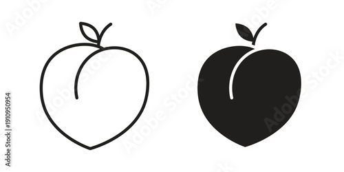 Plum icon illustrations. Pack of vector icons for ui ux