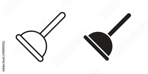 Plunger icon illustrations. Pack of vector icons for ui ux