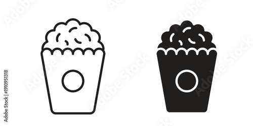 Popcorn icon illustrations. Pack of vector icons for ui ux