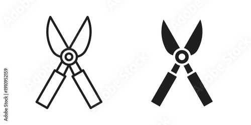 Pruning shears icon illustrations. Pack of vector icons for ui ux
