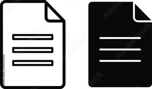 Document Icons in Black and White