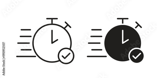 Quick approval icon illustrations. Pack of vector icons for ui ux