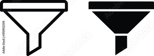 Funnel diagram icons for business process optimization