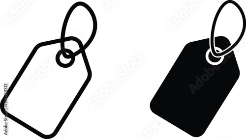 Price Tags with Rings on White Background