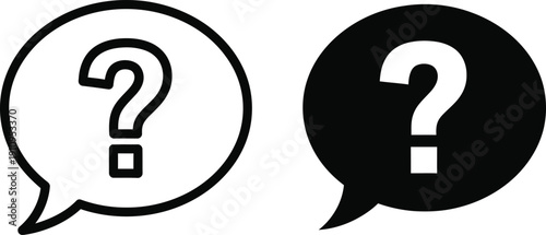 Question Marks in Speech Bubbles