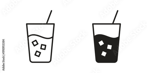 Refreshing cold drink icon illustrations. Pack of vector icons for ui ux