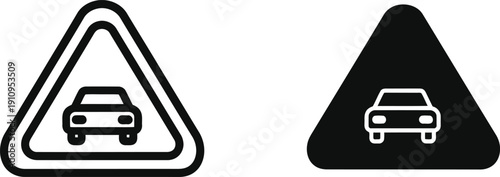 Road Sign Warning for Cars Ahead