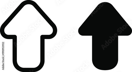 Two Black and White Up Arrows