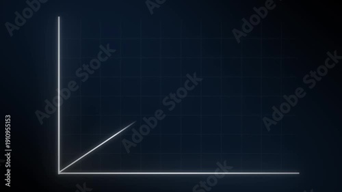 Abstract Glowing Line Graph Rising on Grid Background – Success and Financial Growth Concept