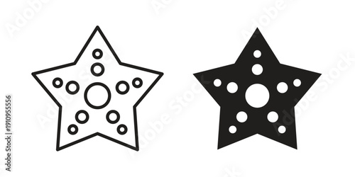 Sea star icon illustrations. Pack of vector icons for ui ux
