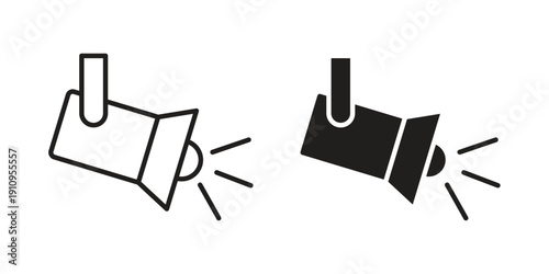 Searchlight icon illustrations. Pack of vector icons for ui ux