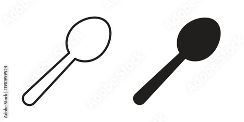 Teaspoon icon illustrations. Pack of vector icons for ui ux