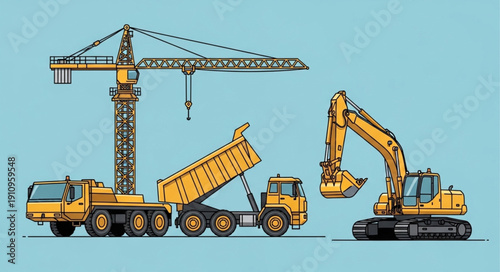 Construction Equipment Vehicles Heavy Machinery.