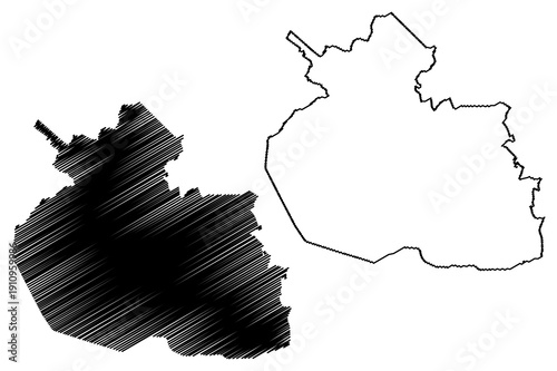 Boxtel Town and municipality (Kingdom of the Netherlands, Holland, North Brabant or Noord-Brabant province) map vector illustration, scribble sketch map