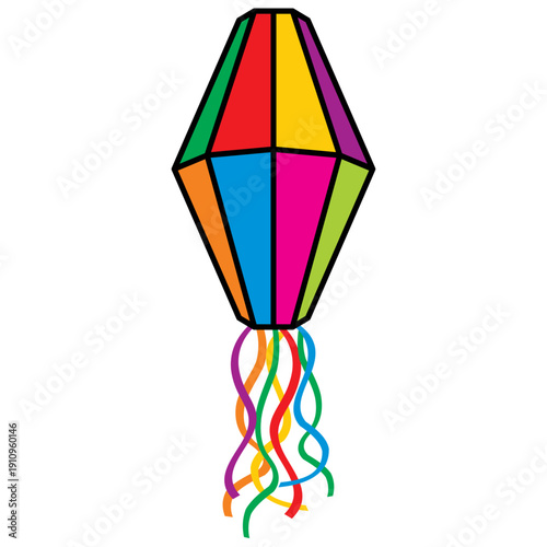 Brazilian Festa Junina Balloon – São João Northeast Festival Vector Illustration