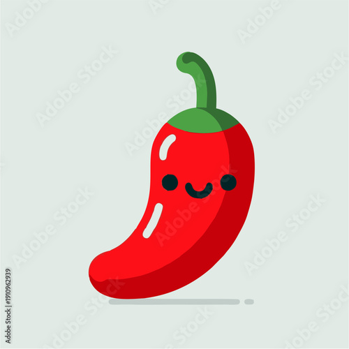 A fresh, organic red hot chili pepper isolated on white is a spicy vegetable illustration and healthy food icon used as a ripe ingredient or symbol for hot nature