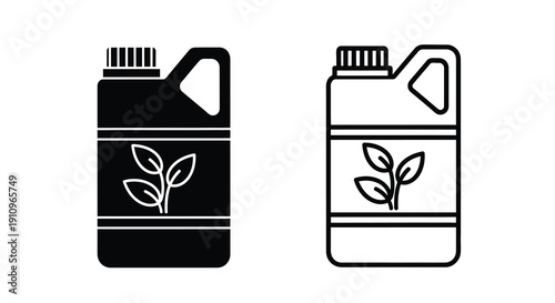 Two gas can icons one filled and one outlined silhouette