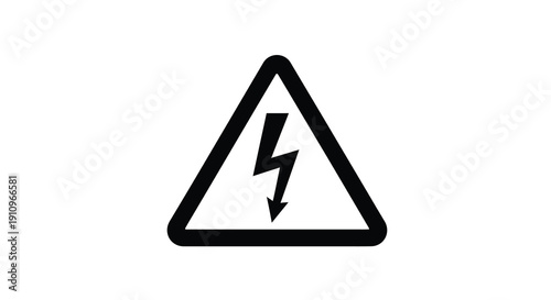 Free Download Black triangle sign with a lightning bolt hazard warning silhouette - GFXLoad