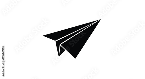 Free Download A simple black paper airplane design against a white background silhouette - GFXLoad