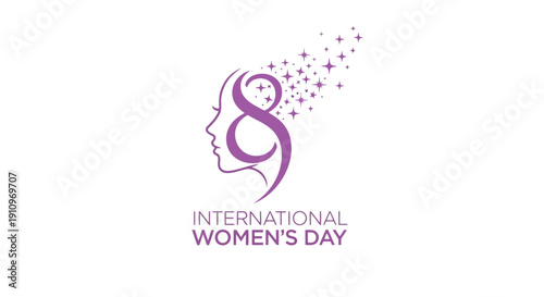 Celebrating Womanhood: A delicate image symbolizing International Women's Day, featuring a woman's silhouette gracefully integrated with the number eight, signifying strength and empowerment. 