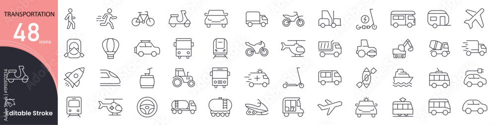 Valokuva Transportation icon set