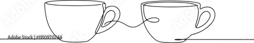 Coffee cup continuous line icon vector