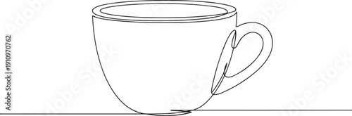 Coffee cup continuous line icon vector