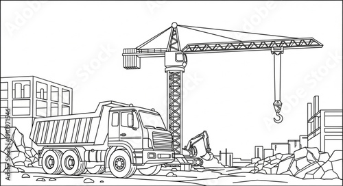 Crane Truck Construction Equipment Heavy Machinery.