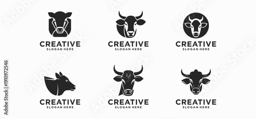 A collection of Mighty Bull logos, a symbol of strength and courage.