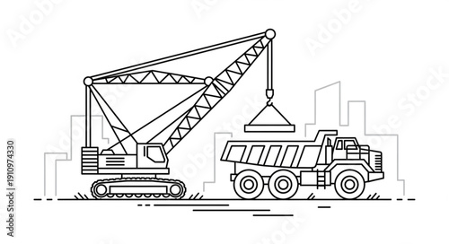 Crane Truck Construction Equipment Machinery.