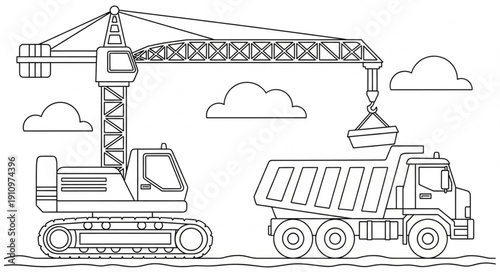 Crane Truck Construction Equipment Machinery.