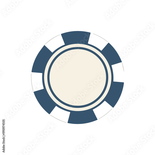 Blue and White Poker Chip Closeup.