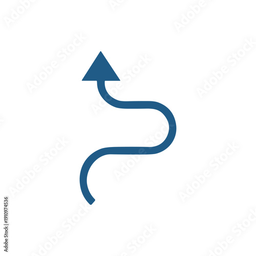 Blue Arrow Icon Curving Upwards. Free Download Blue Arrow Icon Curving Upwards. - GFXLoad