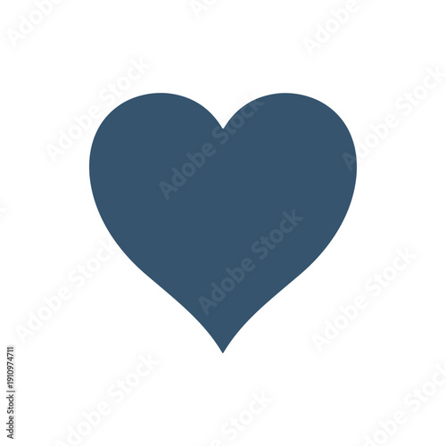 Blue Heart Shape Icon Symbol.