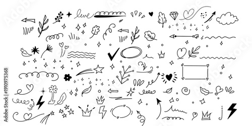 Hand drawn travel doodles and icons set isolated vector illustration