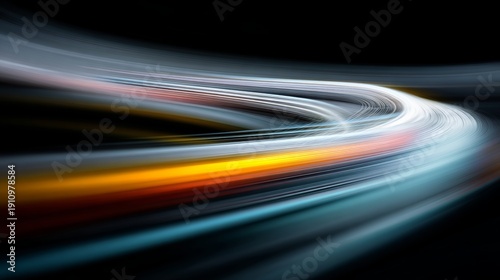 A vibrant abstract image of colorful swirling lights on a dark background