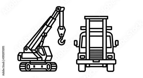 Crane Truck Heavy Machinery Equipment.