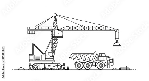 Crane Truck Heavy Machinery Equipment.