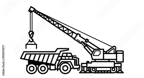 Crane Truck Heavy Machinery Equipment.