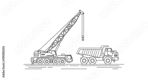 Crane Truck Heavy Machinery Vehicle.